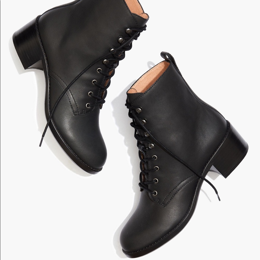 Madewell leather lace up boot